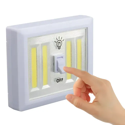 Світильник бездротовий Light Switch HY-604 з тумблером, COB LED, магнітне кріплення, 9 Вт, на батарейках AAA, переносний, білий - фото 6