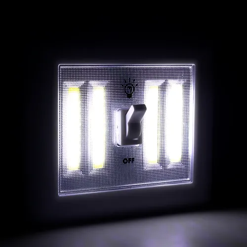 Світильник бездротовий Light Switch HY-604 з тумблером, COB LED, магнітне кріплення, 9 Вт, на батарейках AAA, переносний, білий - фото 5
