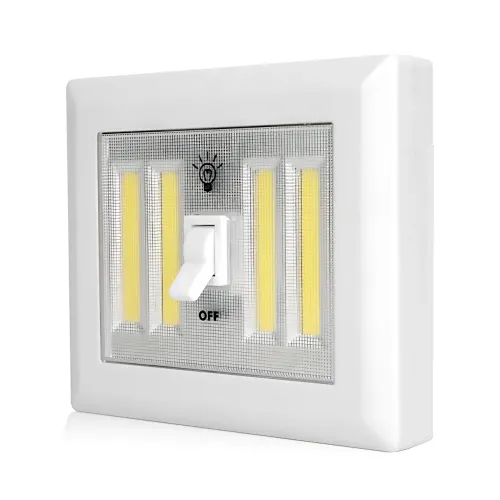 Світильник бездротовий Light Switch HY-604 з тумблером, COB LED, магнітне кріплення, 9 Вт, на батарейках AAA, переносний, білий - фото 4