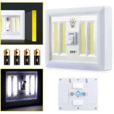 Светильник беспроводной Light Switch HY-604 с тумблером, COB LED, магнитное крепление, 9 Вт, на батарейках AAA, переносной, белый