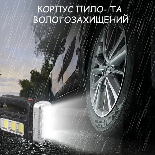 Фонарик аккумуляторный 7701A-COB на солнечной батарее, XPE + COB LED, 3 режима, Power Bank, USB / 220 В - фото 8