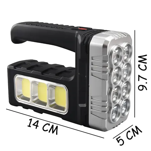Фонарик аккумуляторный 7701A-COB на солнечной батарее, XPE + COB LED, 3 режима, Power Bank, USB / 220 В - фото 9