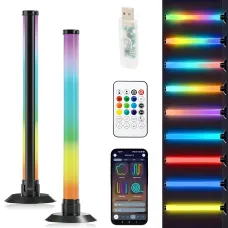 Настольный атмосферный RGB светильник USB MA767, 2 LED RGBIC панели, умное управление с телефона и пульта, синхронизация с музыкой