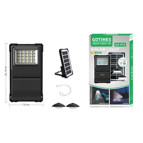 Портативная солнечная зарядная станция GDLITE / GDTimes GD-07A 30W, Power Bank 3000 мАч, солнечная панель 6V 3.8W, LED фонарь + 2 - фото 10