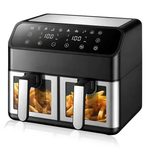 Аэрофритюрница DOMOTEC MS-3226 13 л, 4800 Вт, двойная корзина, сенсорное управление, Air Fryer 360°, без масла, цифровой дисплей - фото 5