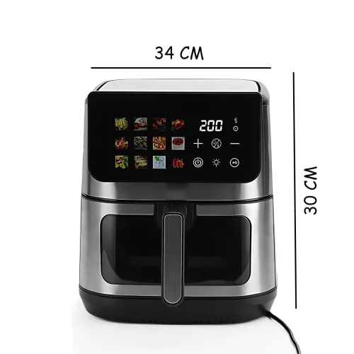 Аэрофритюрница DOMOTEC MS-3224 12 л, 4500 Вт, 2 ТЭНа, Air Fryer 360°, LED-дисплей, жарка без масла, гриль и выпечка - фото 7