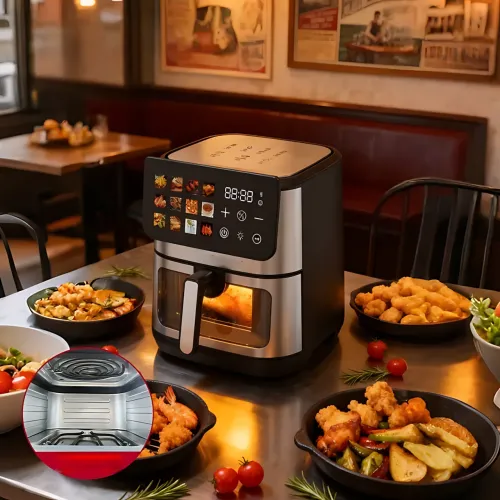 Аэрофритюрница DOMOTEC MS-3224 12 л, 4500 Вт, 2 ТЭНа, Air Fryer 360°, LED-дисплей, жарка без масла, гриль и выпечка - фото 9