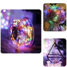 Светодиодная гирлянда-нить 100 м, 400 LED, разноцветная (мультисвет), прозрачный провод, от сети 220В, с пультом ДУ, для дома/улиц