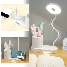 Настольная LED-лампа BL-T2 с гибкой стойкой, сенсорным управлением, диммером 1–100%, 1200 мА·ч, органайзером, таймером, type-c