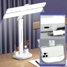 Настольная LED-лампа ATLANFA AT-1702, 7 Вт, сенсорная, 3 яркости, 3000K/6000K, регулируемый угол, от сети, белый