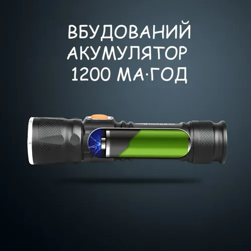 Аккумуляторный LED фонарь Bailong BL-616-T6, XM-L T6, 500 лм, 3 режима, USB-зарядка, влагозащищённый, металлический корпус, клипса - фото 8