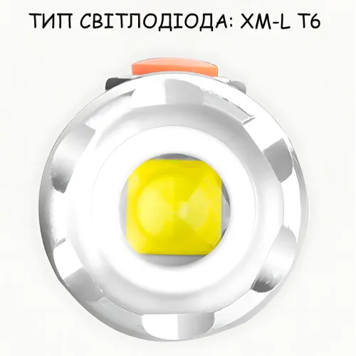 Аккумуляторный LED фонарь Bailong BL-616-T6, XM-L T6, 500 лм, 3 режима, USB-зарядка, влагозащищённый, металлический корпус, клипса - фото 5