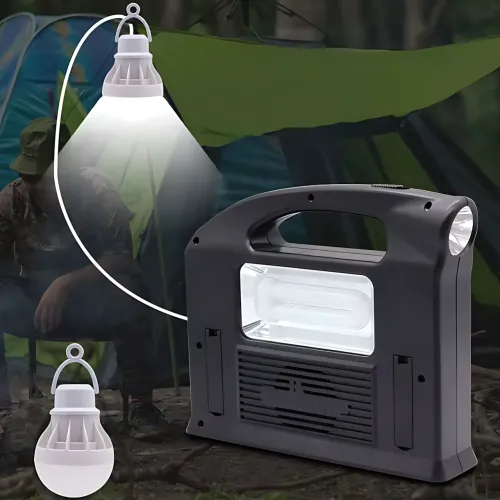 Портативная солнечная станция 30W CCLAMP CL-13 с аккумулятором 4500 мАч, LED фонарём-прожектором, Power Bank, солнечной панелью 2W - фото 6