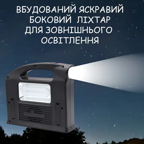 Портативная солнечная станция 30W CCLAMP CL-13 с аккумулятором 4500 мАч, LED фонарём-прожектором, Power Bank, солнечной панелью 2W - фото 8