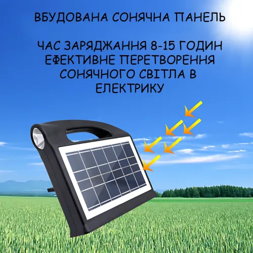 Портативная солнечная станция 30W CCLAMP CL-13 с аккумулятором 4500 мАч, LED фонарём-прожектором, Power Bank, солнечной панелью 2W - фото 7