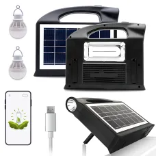 Портативная солнечная станция 30W CCLAMP CL-13 с аккумулятором 4500 мАч, LED фонарём-прожектором, Power Bank, солнечной панелью 2W