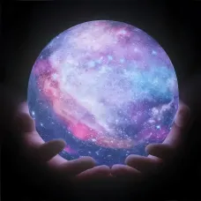3D неоновый LED ночник MOON LIGHT ART-0354 «Галактика», настольный светильник-месяц 16 см, 16 цветов, сенсор + пульт ДУ, USB, акб