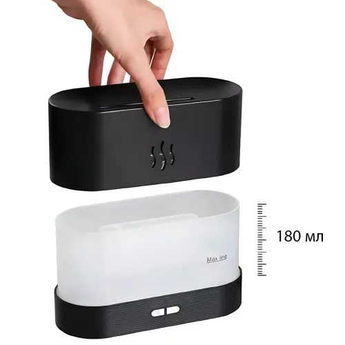 Увлажнитель воздуха с эффектом пламени Flame Aroma Diffuser 180 мл, ультразвуковой аромадифузор-камин, RGB-подсветка, ночник, USB - фото 5