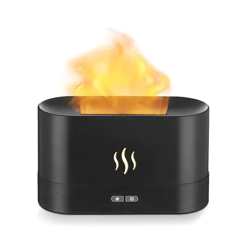Увлажнитель воздуха с эффектом пламени Flame Aroma Diffuser 180 мл, ультразвуковой аромадифузор-камин, RGB-подсветка, ночник, USB - фото 3