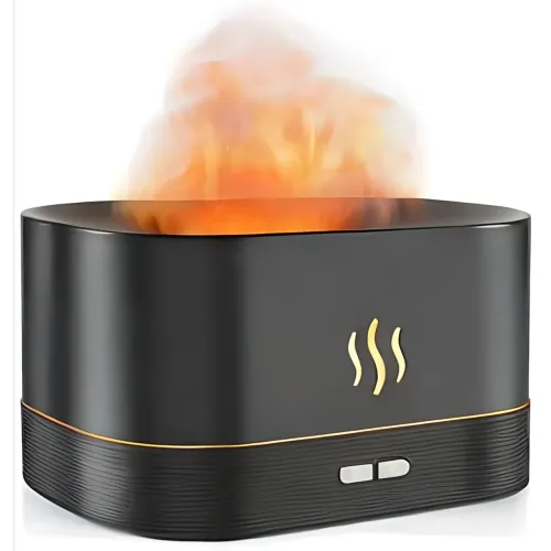 Увлажнитель воздуха с эффектом пламени Flame Aroma Diffuser 180 мл, ультразвуковой аромадифузор-камин, RGB-подсветка, ночник, USB - фото 2