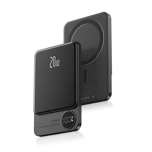 Power Bank Q9 MagSafe 5000 mAh 20W с беспроводной зарядкой Qi 15W, PD Type-C, дисплей, ультратонкий 12 мм, магнитный павербанк - фото 2