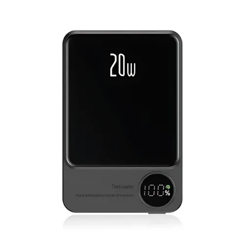 Power Bank Q9 MagSafe 5000 mAh 20W с беспроводной зарядкой Qi 15W, PD Type-C, дисплей, ультратонкий 12 мм, магнитный павербанк - фото 3