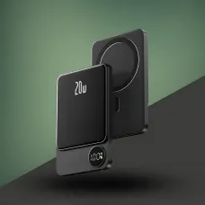 Power Bank Q9 MagSafe 5000 mAh 20W с беспроводной зарядкой Qi 15W, PD Type-C, дисплей, ультратонкий 12 мм, магнитный павербанк