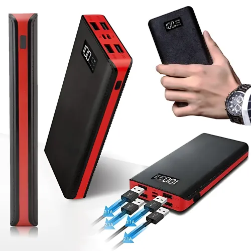 Power Bank 50000 mAh M9 LCD (реальная ёмкость 8400 mAh), 4×USB, microUSB + Lightning, LED-фонарик, внешний аккумулятор