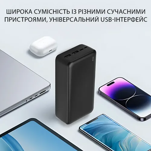 Power Bank AND J38B 50000 мАч, внешний аккумулятор, 2×USB, Type-C + Micro-USB, быстрая зарядка, LED-индикация - фото 9