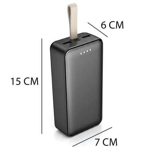 Power Bank AND J111B 50000 mAh 22.5 W — зовнішній акумулятор швидкого заряджання, 4 виходи USB-A/Type-C, LED-індикатор, шнурок - фото 7