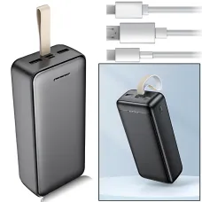 Power Bank AND J111B 50000 mAh 22.5 W — зовнішній акумулятор швидкого заряджання, 4 виходи USB-A/Type-C, LED-індикатор, шнурок
