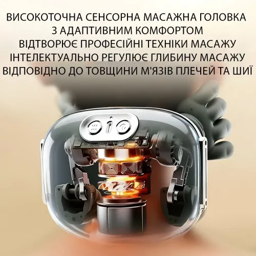 Беспроводной аккумуляторный массажер для шеи и плеч FZ-831 Hand Shiatsu 4D с подогревом, портативный, глубокий массаж спины - фото 6