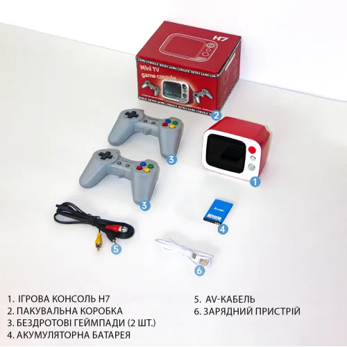 Игровая приставка H7 Mini TV РЕТРО с экраном 3,5″, HDMI + AV, 2 джойстика 2.4G, аккумуляторная ретро-консоль NES для ТВ, 740 игр - фото 10