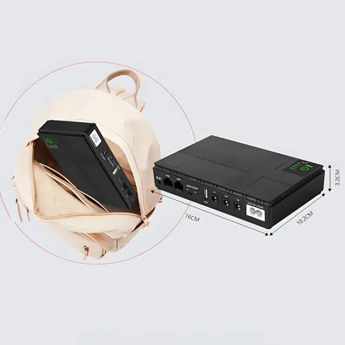 ИБП Mini UPS DC1018P 10400mAh для роутера, модема и CCTV, 5V, 9V, 12V, PoE, USB, до 18W, резервное питание для wi-fi, камер - фото 9