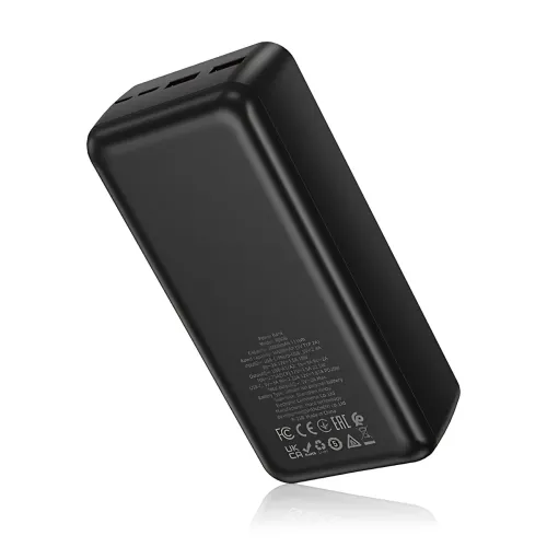 Power Bank BOROFONE BJ80B 30000 mAh, 22.5W быстрая зарядка PD, 2×USB + Type-C, LED-индикатор, Li-Pol, черный - фото 4