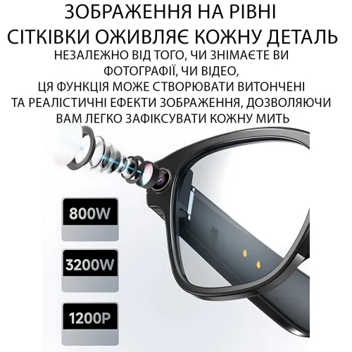 Смарт-очки фотохромные AIMB-G1 с камерой 8MP, видеозаписью 1080P, ChatGPT AI, Wi-Fi, Bluetooth 5.4, встроенной памятью 4GB, IP67 - фото 4