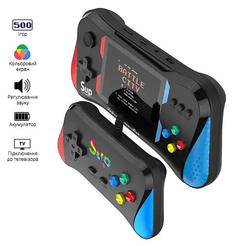 Портативная игровая консоль SUP X7M 500в1, экран 3.5″, подключение к ТВ, 1 проводной джойстик, AV-выход, аккумулятор BL5C 1020 мАч - фото 9