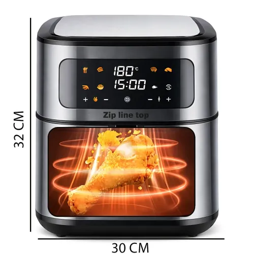 Аерогриль ZIP LINE TOP XXXL MS-5806DW 12 л 4000 Вт, повітряний гриль, неіржавка сталь, LED-панель, 8 програм - фото 10
