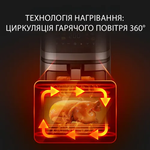 Аэрогриль Zip line top XXXL  MS-4804DW, 3800 Вт, 8 л, мощный аэрофритюр с LED-дисплеем, сенсорное управление - фото 8
