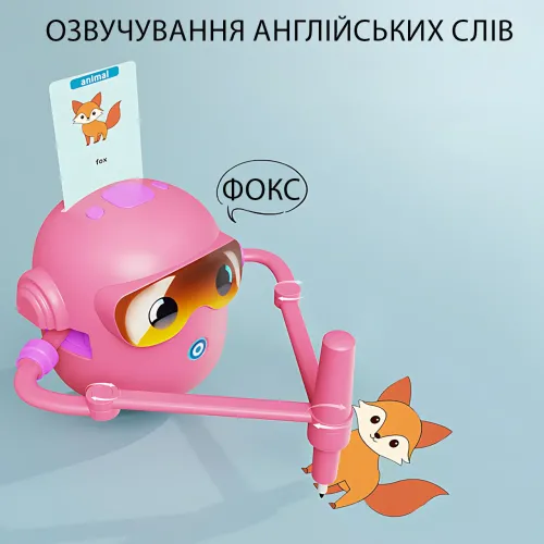 Интерактивный робот-художник для детей, умный робот для рисования с ИИ, 100 обучающих карточек, USB-зарядка, розовый - фото 5