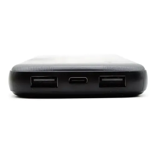 Повербанк AWEI P20K 10000mAh 2.4A, портативный аккумулятор с 2×USB, Type-C, LED-индикатор, черный - фото 4