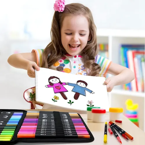 Набор двусторонних акварельных маркеров Color Pencil CD, 60 цветов, маркеры-кисть и широкий наконечник, для скетчинга и рисования - фото 10