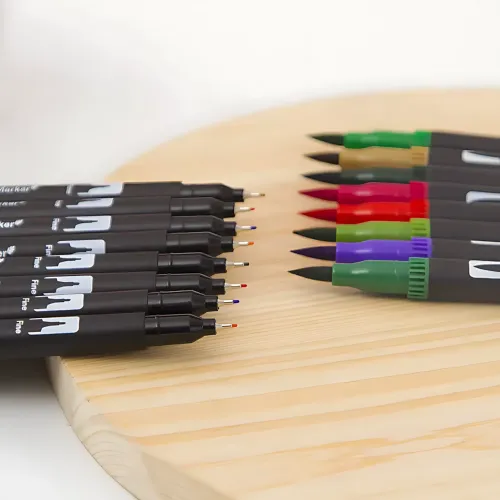 Набір двосторонніх акварельних маркерів NEW Color Pencil CD, маркери для скетчингу, малювання, 80 кольорів, у сумці - фото 7