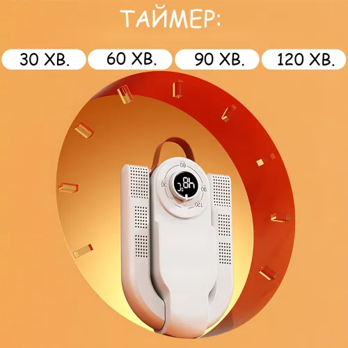 Сушарка для взуття Shoe Dryer з ультрафіолетом, 4 режими таймера 30-120 хв, антибактеріальна електросушарка, вертикальна - фото 8