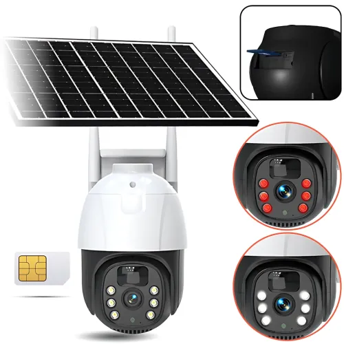 Уличная IP камера видеонаблюдения TP8 Smart Camera 4G PTZ с солнечной панелью, поворотная, HD 1296P, ночное видение, microSD