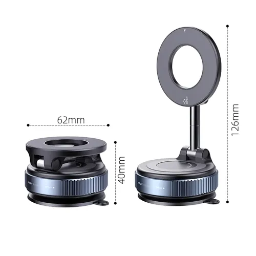 Автомобильный магнитный держатель JoyPro Magnetic Holder 360°, автодержатель MagSafe с вакуумной присоской, 16 магнитов N52, 360° - фото 10