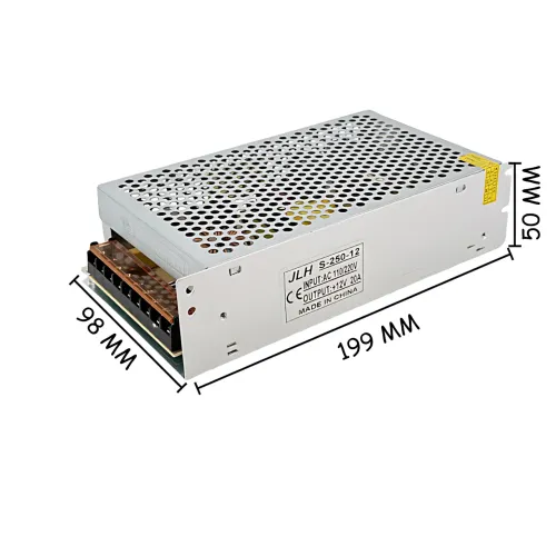 Адаптер питания 12V 20A METAL, импульсный блок питания 220В–12В в перфорированном металлическом корпус, с защитой от КЗ - фото 9
