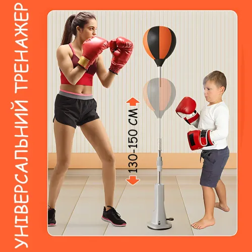 Напольная боксерская груша с присоской UFT Boxing Reflex, оксерский мешок с быстрым отскоком 360°, регулируемая высота 130–150 см - фото 5