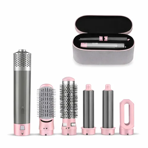 Фен-щетка мультистайлер Hot Air Styler 5 в 1 с ионизацией, 5 насадок, 3 температурных режима, 1000 Вт, кейс для хранения и поездок - фото 2