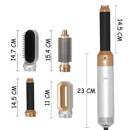 Фен-щетка мультистайлер Hot Air Styler 5 в 1 с ионизацией, 5 насадок, 3 температурных режима, 1000 Вт, кейс для хранения и поездок Белый - фото 8
